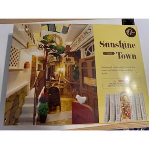 Rolife Sunshine Town DIY Book Nook Kit TGB02 3D Wooden Puzzle House LED